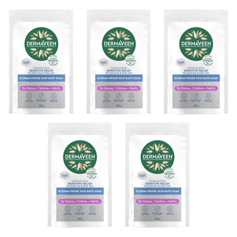 DermaVeen Sensitive Relief Calmexa Bath Soak 200g Pack of 5