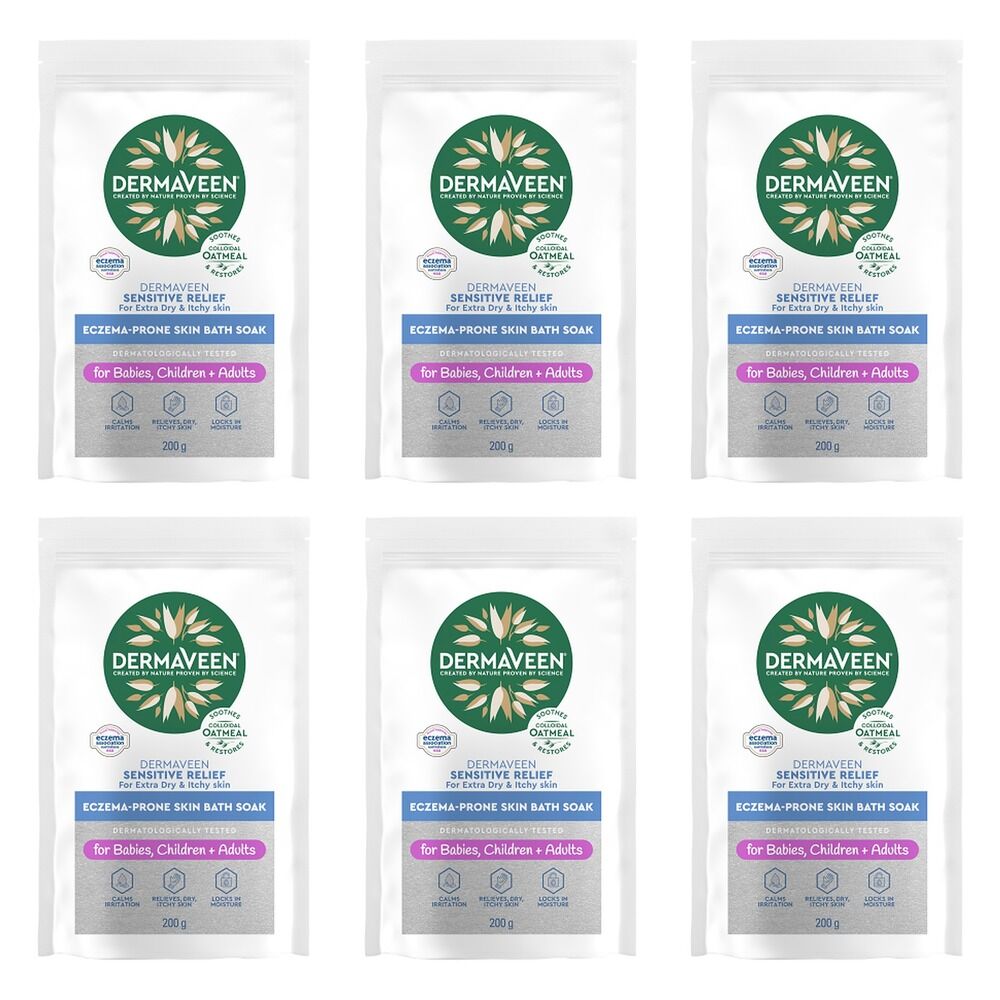 DermaVeen Sensitive Relief Calmexa Bath Soak 200g Pack of 6