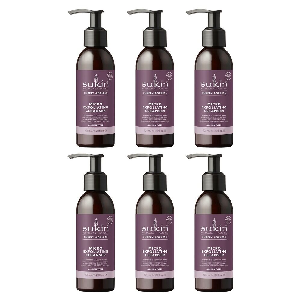 Sukin Purely Ageless Micro Exfoliating Cleanser 125mL Pack of 6