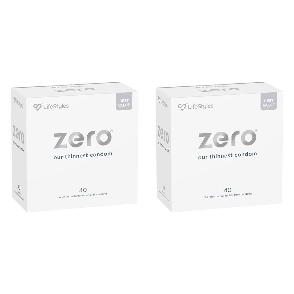 LifeStyles Zero Uber Thin Condoms 40 Pack x 3 Bundle of 2