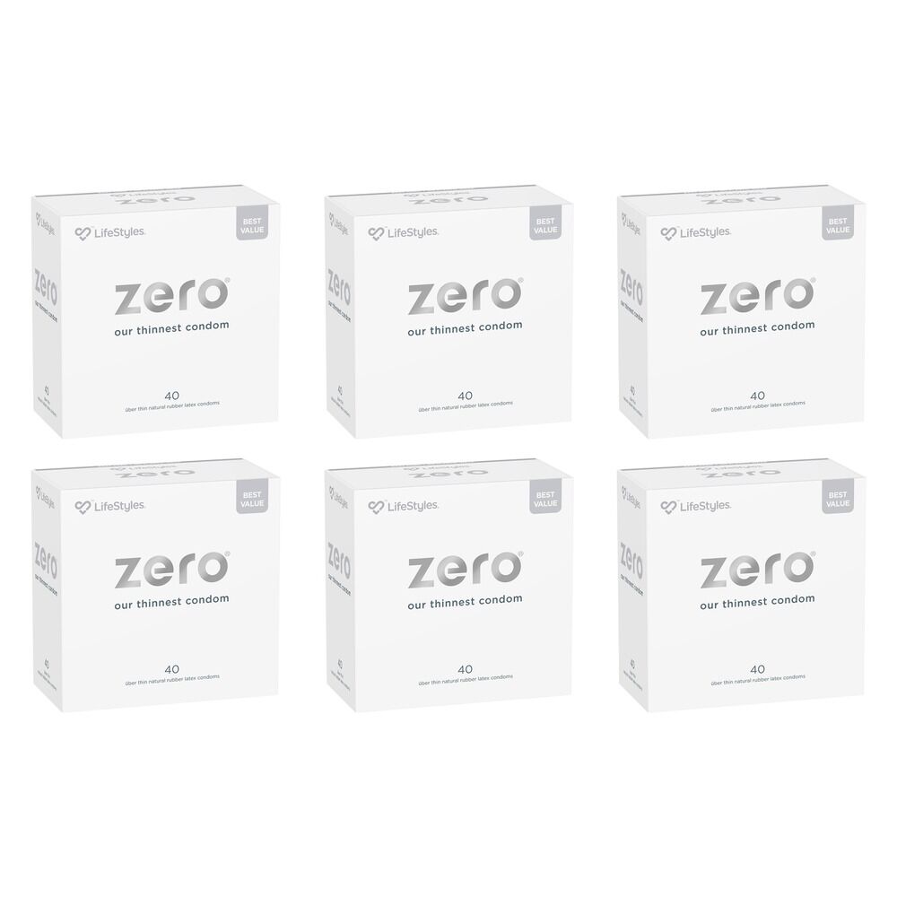 LifeStyles Zero Uber Thin Condoms 40 Pack x 3 Bundle of 6