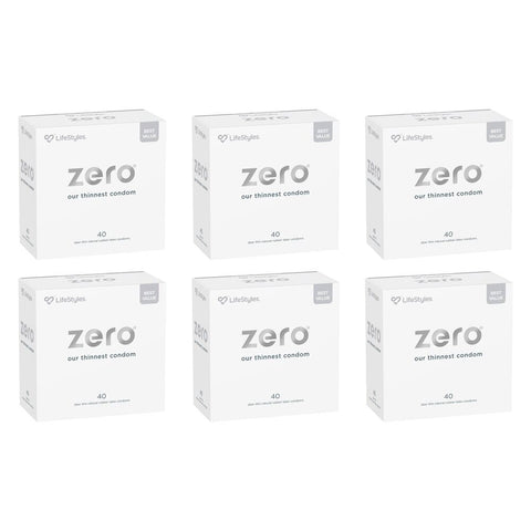 LifeStyles Zero Uber Thin Condoms 40 Pack Bundle of 6