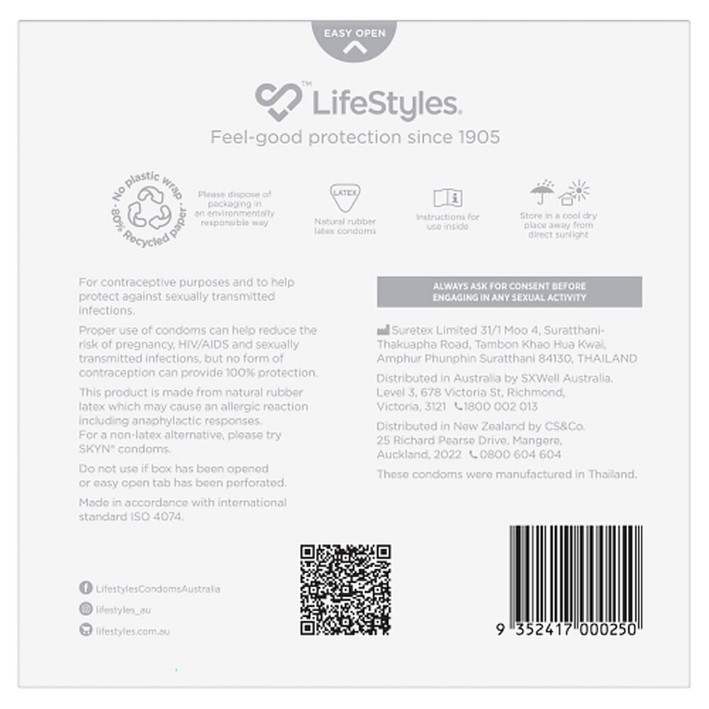 LifeStyles Zero Uber Thin Condoms 40 Pack x 3