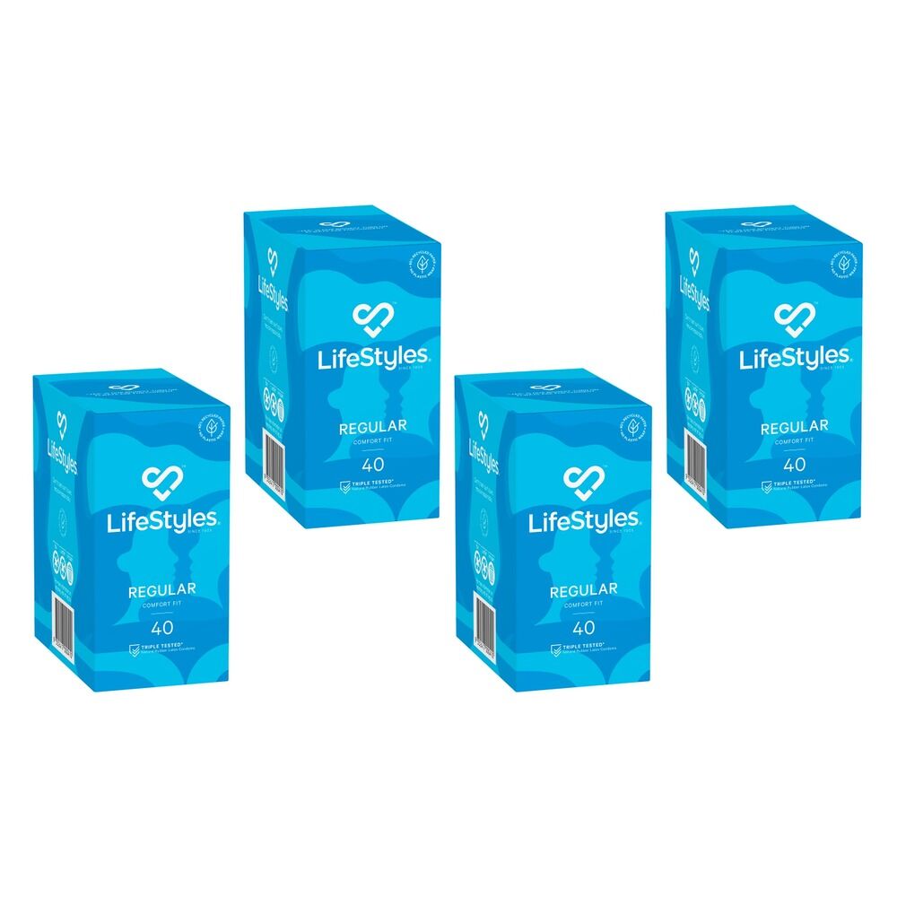 LifeStyles Regular Condoms 40 Pack x 2 Bundle of 4
