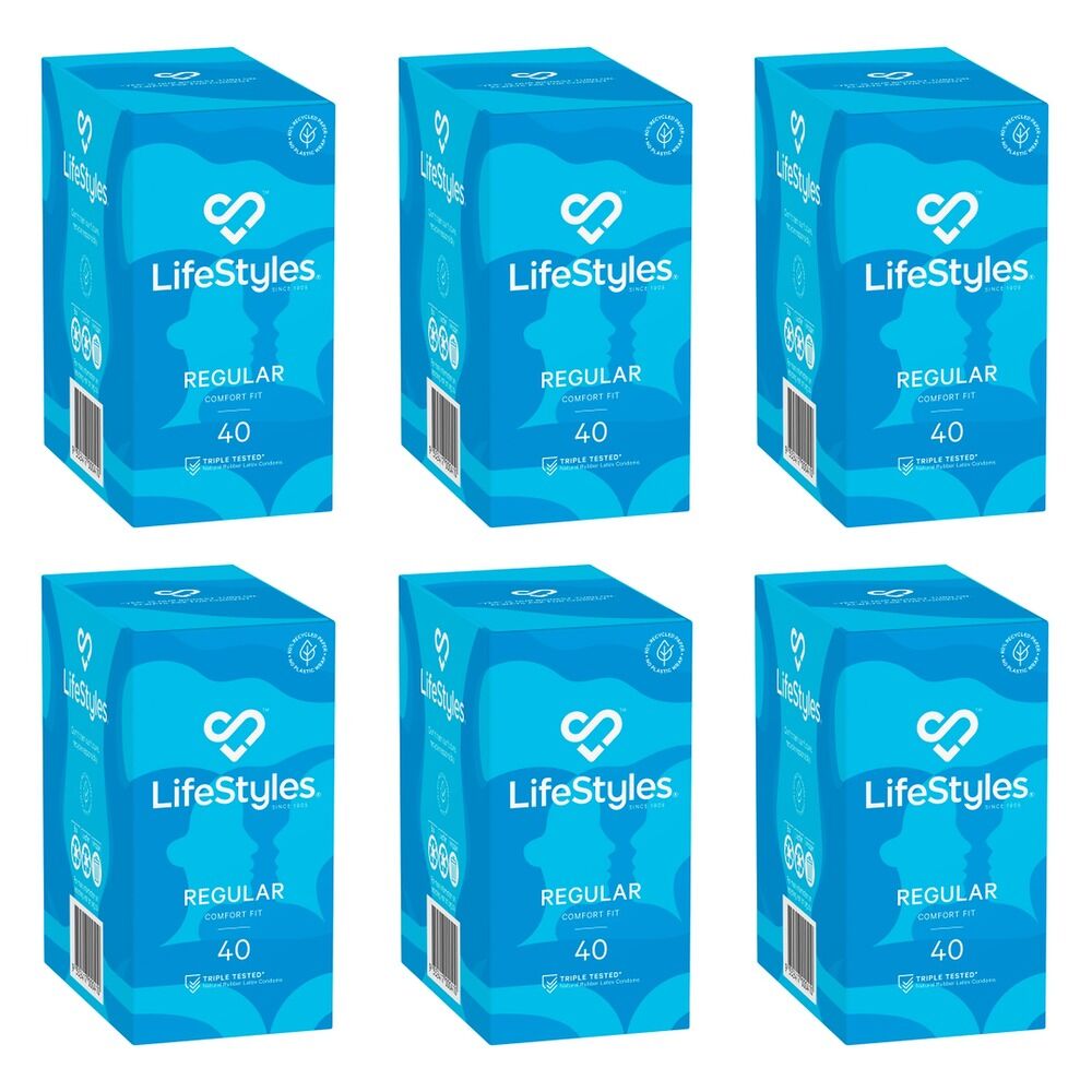 LifeStyles Regular Condoms 40 Pack x 2 Bundle of 6