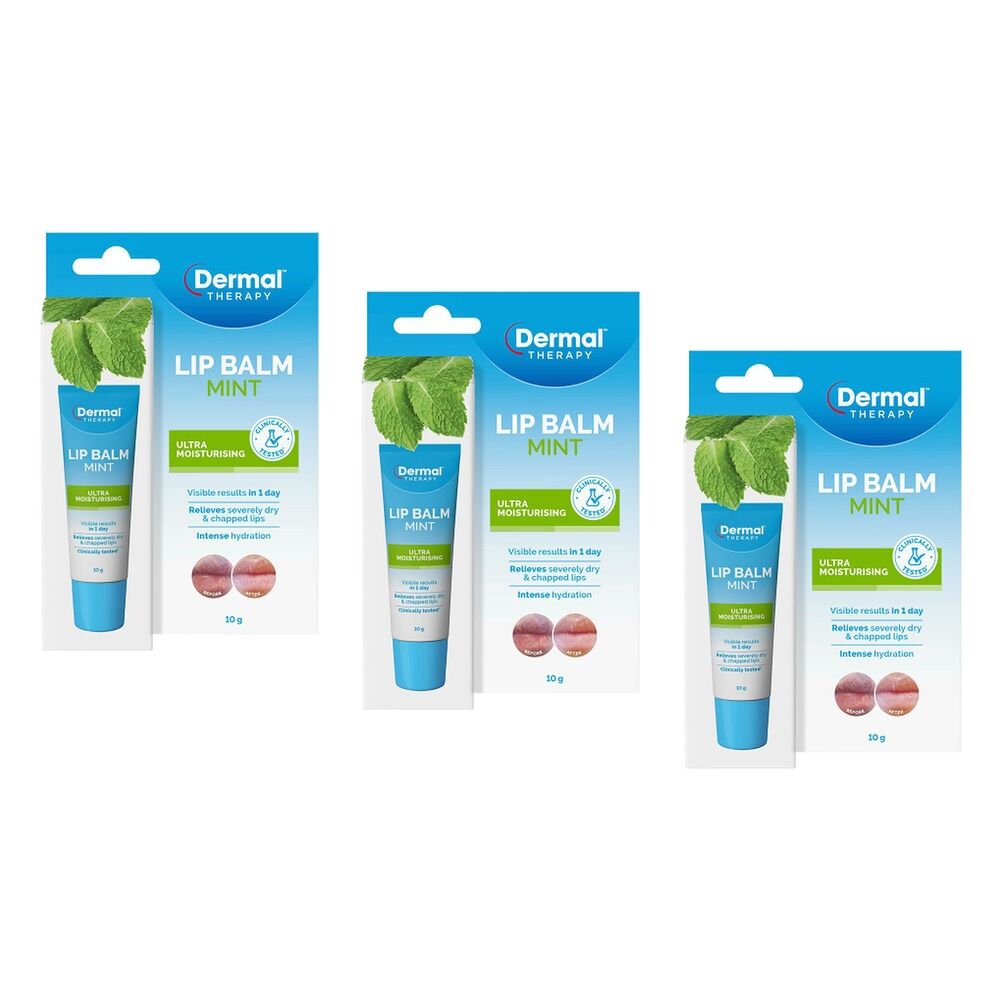 Dermal Therapy Lip Balm Mint 10g Pack of 3