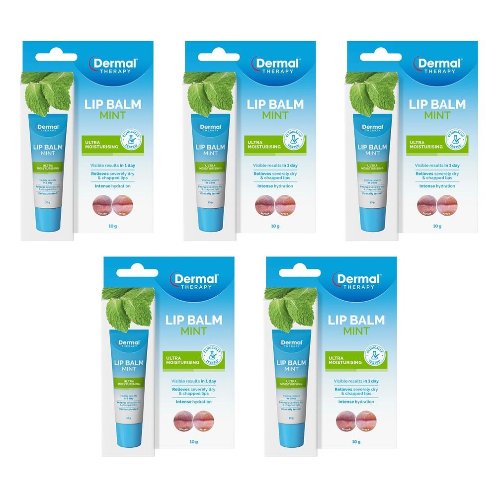 Dermal Therapy Lip Balm Mint 10g Pack of 5