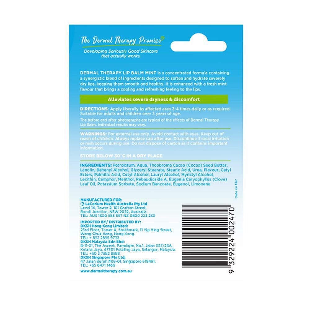Dermal Therapy Lip Balm Mint 10g