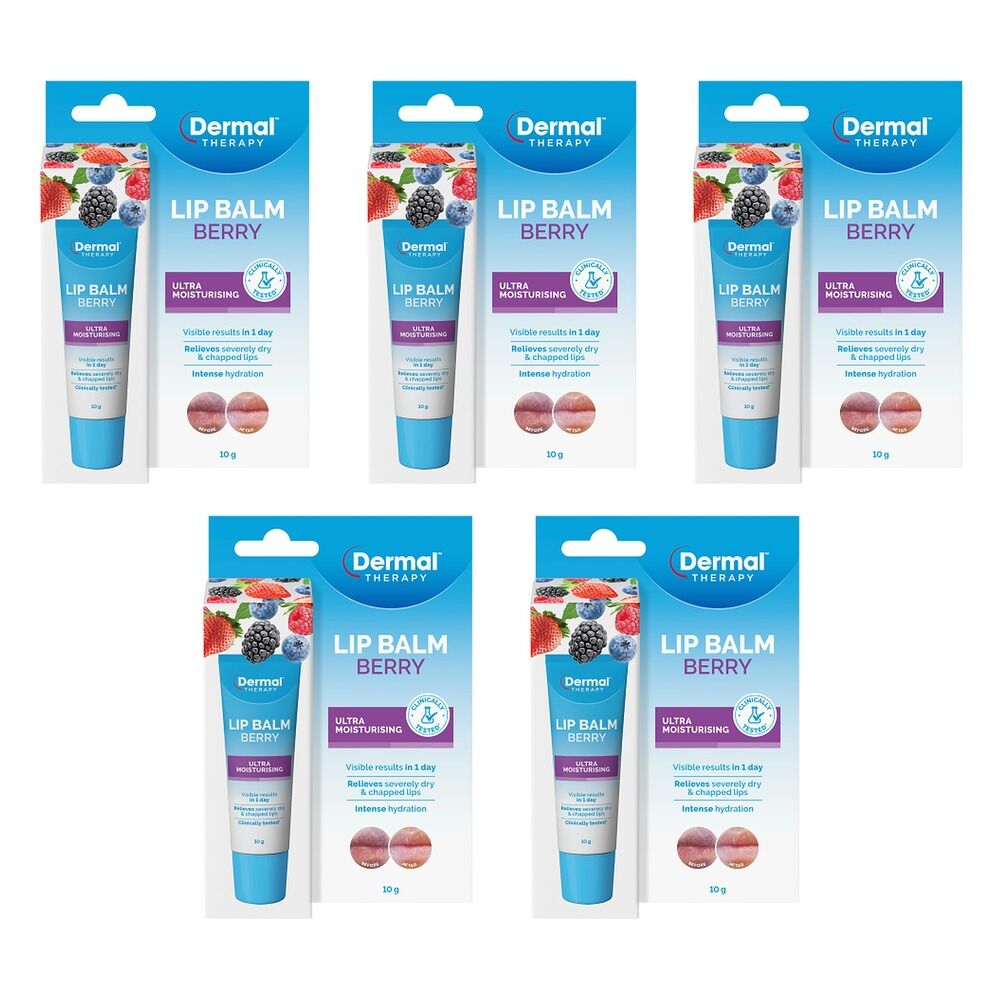 Dermal Therapy Lip Balm Berry 10g Pack of 5