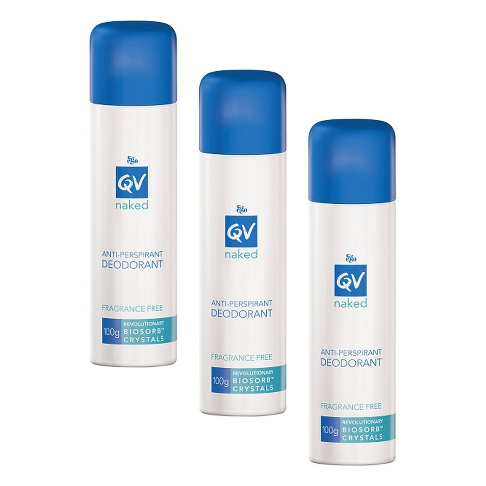 Ego QV Naked Anti-perspirant Deodorant Spray 100g Pack of 3