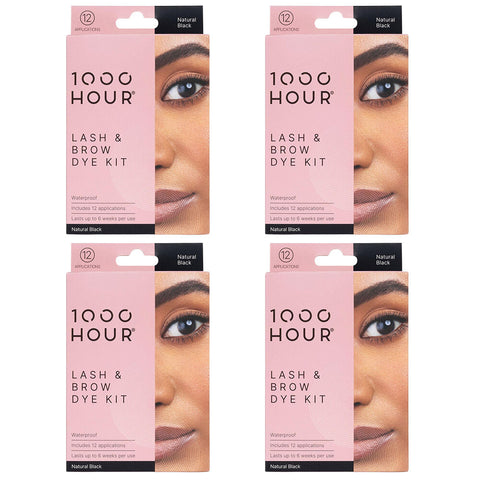 1000HOUR Natural Black Waterproof Lash and Brow Dye Kit 4 Pack 48 Applications