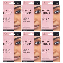 1000HOUR Natural Black Waterproof Lash and Brow Dye Kit 6 Pack 72 Applications