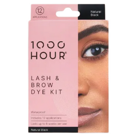 1000 Hour Eyelash and Brow Dye Kit Natural Black 1 Pack Of 12 Applications
