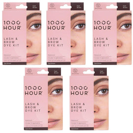 1000HOUR Dark Brown Waterproof Lash and Brow Dye Kit 5 Pack 60 Applications
