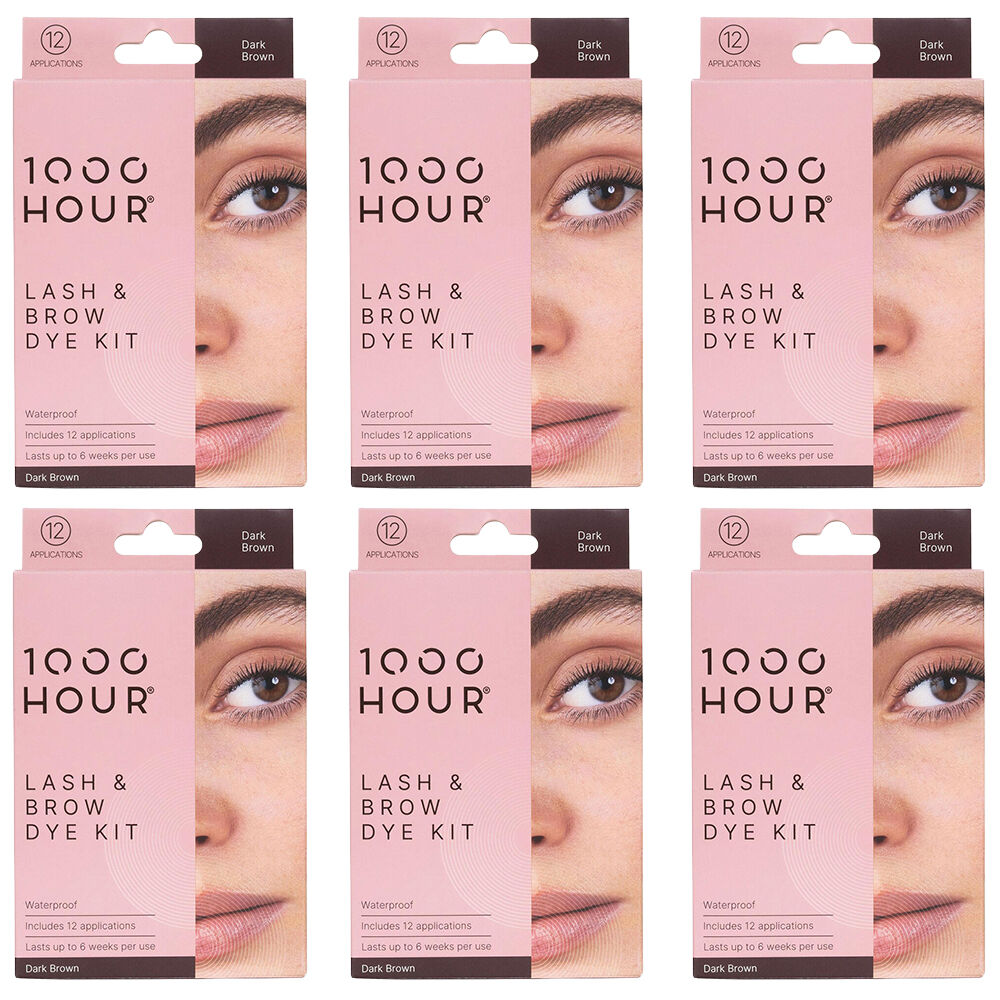 1000HOUR Dark Brown Waterproof Lash and Brow Dye Kit 6 Pack 72 Applications