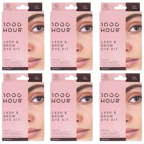 1000HOUR Dark Brown Waterproof Lash and Brow Dye Kit 6 Pack 72 Applications