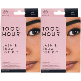 1000 Hour Eyelash and Brow Dye Kit Blue Black 2 Packs Of 12 Applications