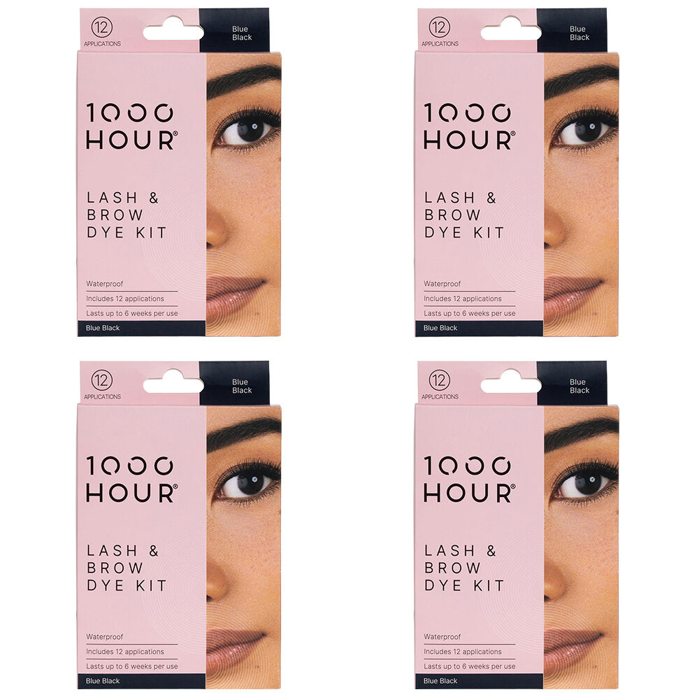 1000HOUR Blue Black Waterproof Lash and Brow Dye Kit 4 Pack 48 Applications
