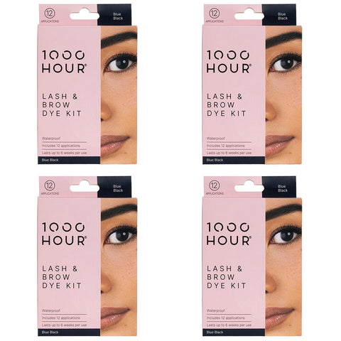 1000HOUR Blue Black Waterproof Lash and Brow Dye Kit 4 Pack 48 Applications