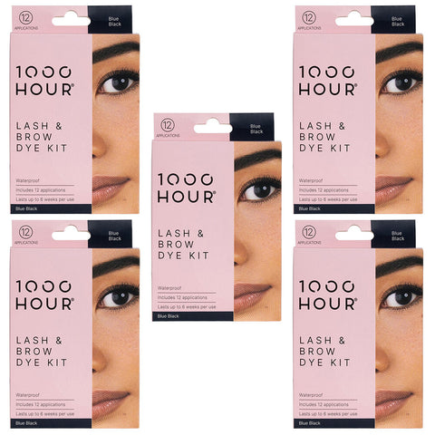 1000HOUR Blue Black Waterproof Lash and Brow Dye Kit 5 Pack 60 Applications