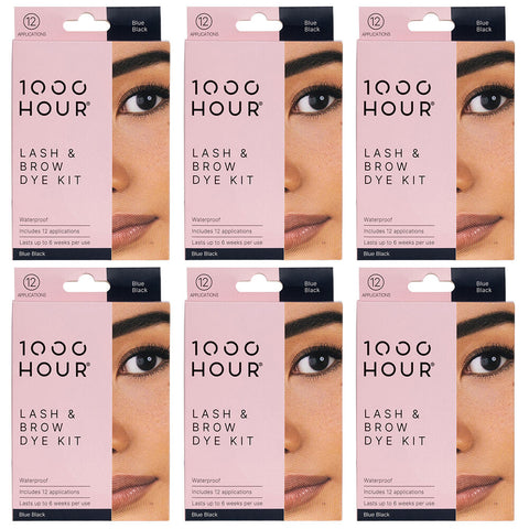1000HOUR Blue Black Waterproof Lash and Brow Dye Kit 6 Pack 72 Applications