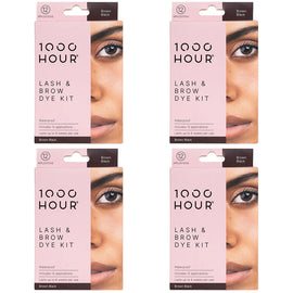 1000HOUR Brown Black Waterproof Lash and Brow Dye Kit 4 Pack 48 Applications