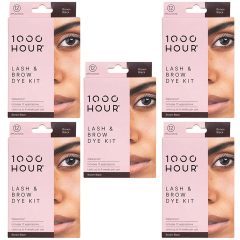 1000HOUR Brown Black Waterproof Lash and Brow Dye Kit 5 Pack 60 Applications