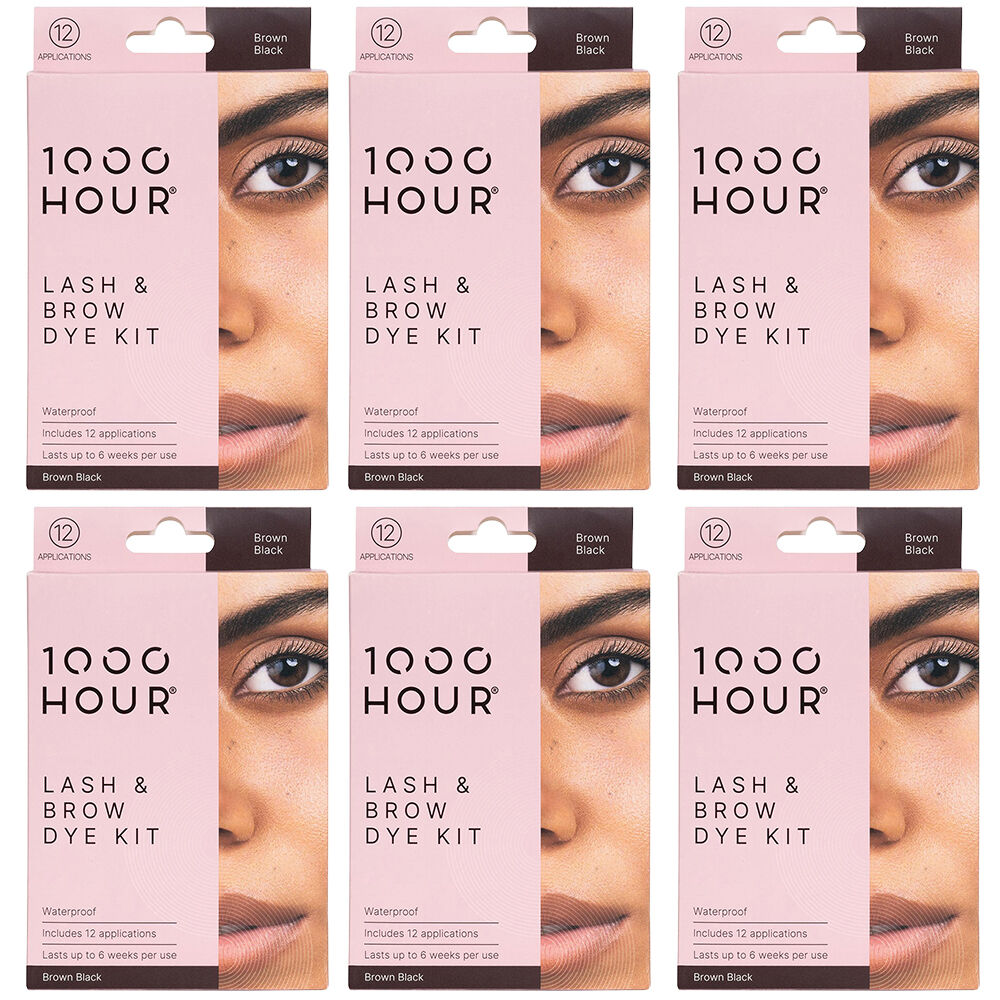 1000HOUR Brown Black Waterproof Lash and Brow Dye Kit 6 Pack 72 Applications
