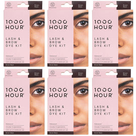 1000HOUR Brown Black Waterproof Lash and Brow Dye Kit 6 Pack 72 Applications