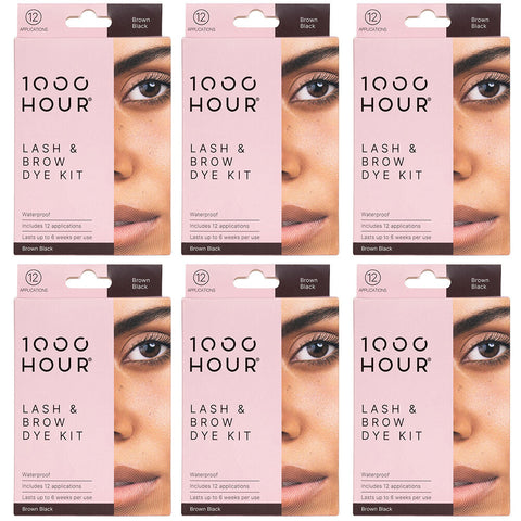 1000HOUR Brown Black Waterproof Lash and Brow Dye Kit 6 Pack 72 Applications