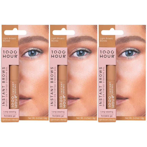1000HOUR Instant Brows Tinted Eyebrow Gel Light Brown Blonde 3 Pack 18g
