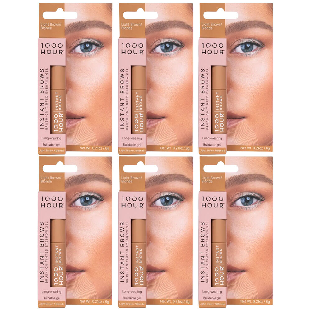 1000HOUR Instant Brows Tinted Eyebrow Gel Light Brown Blonde 6 Pack 36g