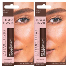 1000 Hour Instant Brows Medium Brown 14g Long Wearing Buildable Brow Gel x 2
