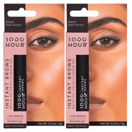 1000 Hour Instant Brows Black Dark Brown 14g Long Wearing Buildable Brow Gel x 2