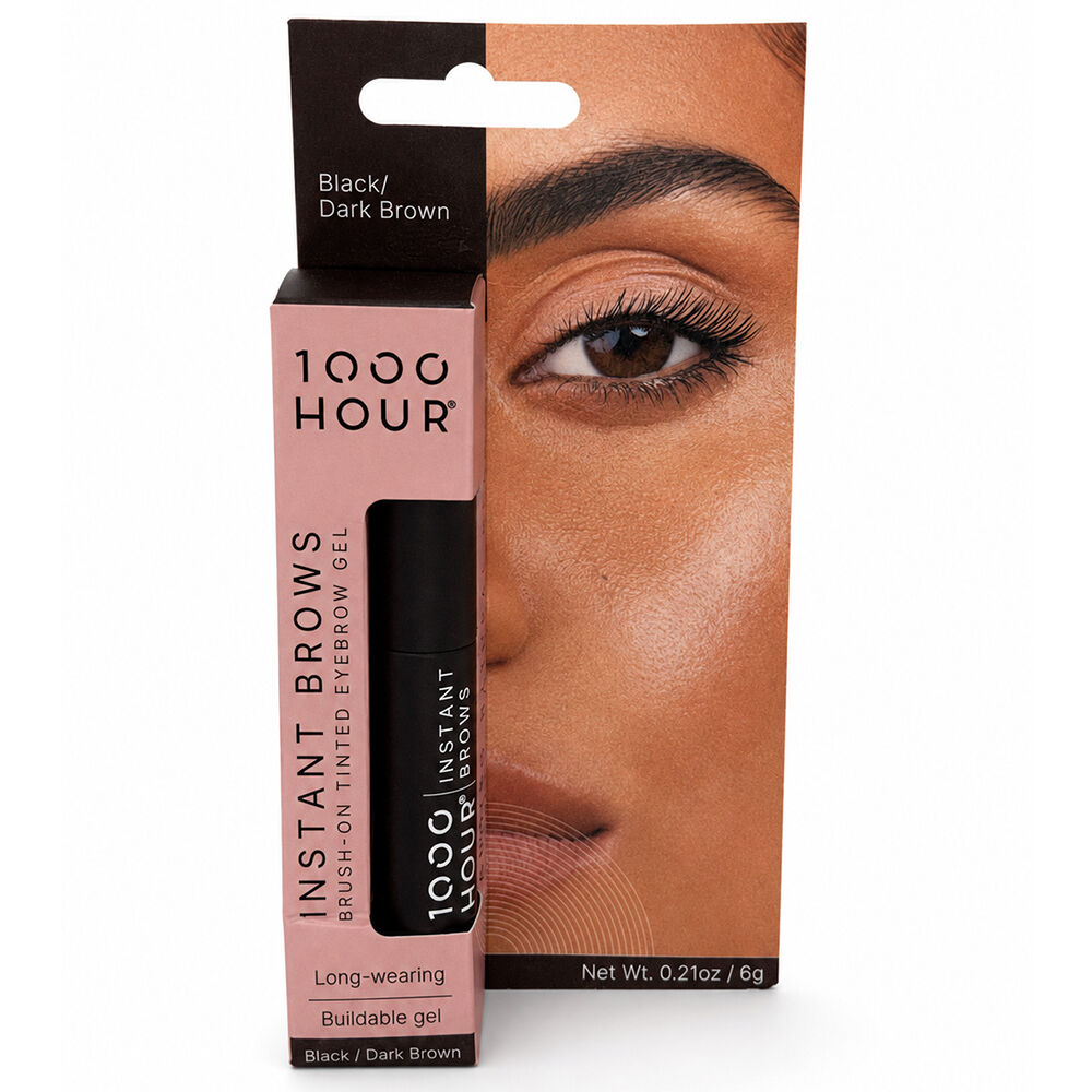 1000HOUR Instant Brows Black Dark Brown Tinted Eyebrow Gel 4 Pack 24g