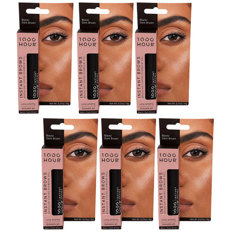 1000HOUR Instant Brows Black Dark Brown Tinted Eyebrow Gel 6 Pack 36g