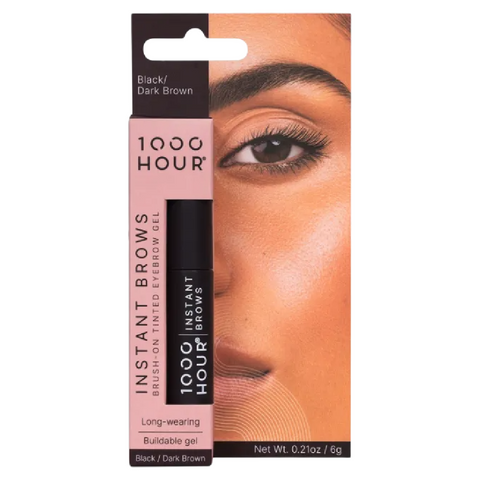1000 Hour Instant Brows Black Dark Brown 14g Long Wearing Buildable Brow Gel