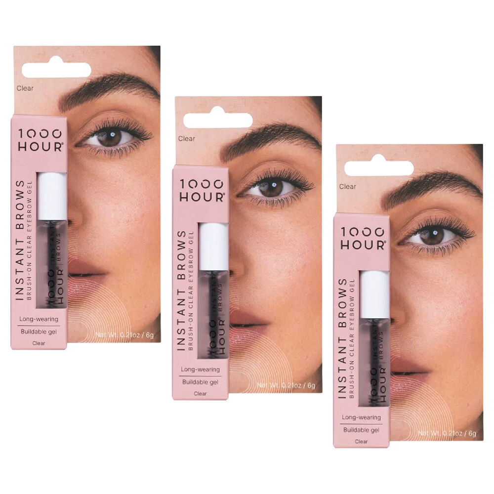 1000HOUR Instant Brows Clear Eyebrow Gel 3 Pack Long Wearing 18g