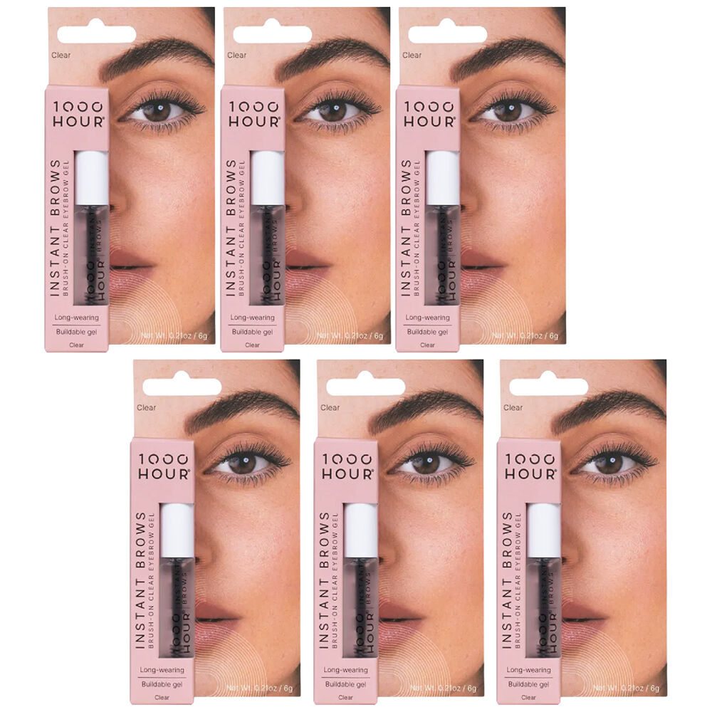 1000HOUR Instant Brows Clear Eyebrow Gel 6 Pack Long Wearing 36g