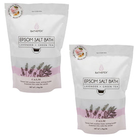 Bathefex Epsom Salt Bath Soak Lavender Green Tea 1400g Pack of 2