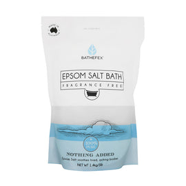 Bathefex Epsom Salt Bath Soak Fragrance Free 1.4kg Sensitive Skin Safe