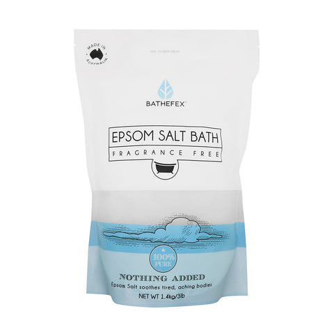 Bathefex Epsom Salt Bath Soak Fragrance Free 1.4kg Sensitive Skin Safe