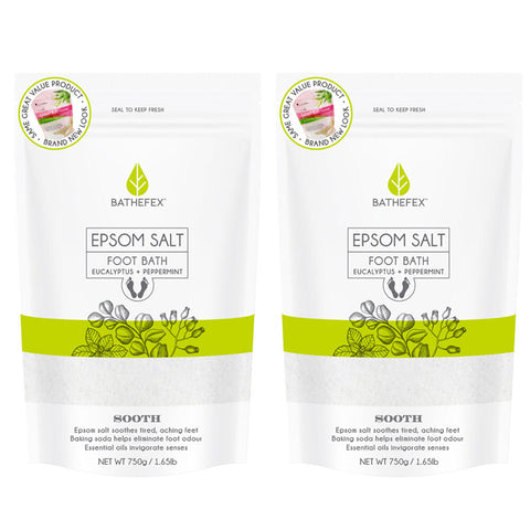 Bathefex Sooth Epsom Salt Foot Soak with Essential Oils 750g 2 Pack