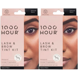 1000 Hour Eyelash and Brow Tint Kit Non Peroxide Natural Black 2 Packs