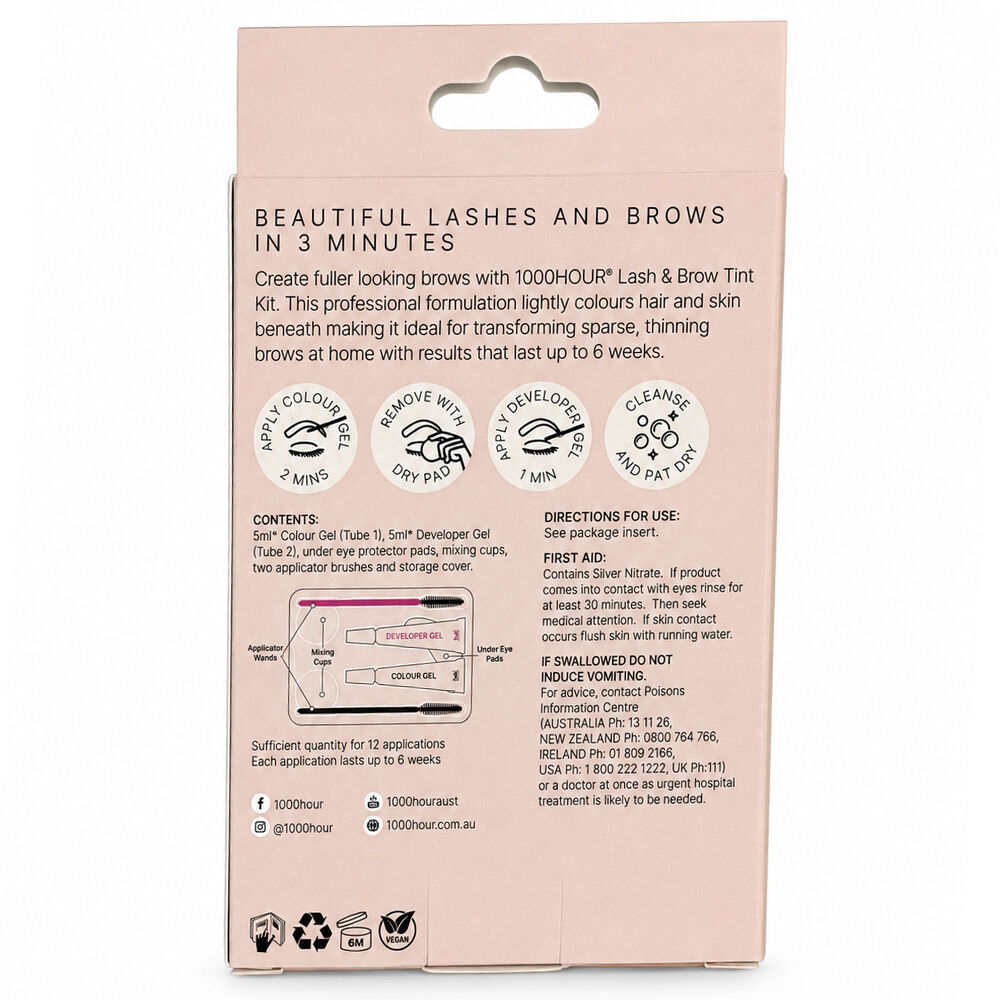 1000HOUR Natural Black Lash and Brow Tint Kit 4 Pack 48 Applications