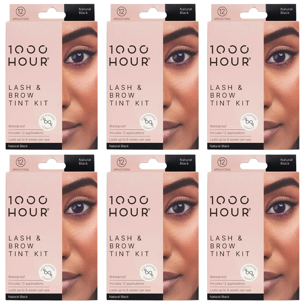 1000HOUR Natural Black Lash and Brow Tint Kit 6 Pack 72 Applications