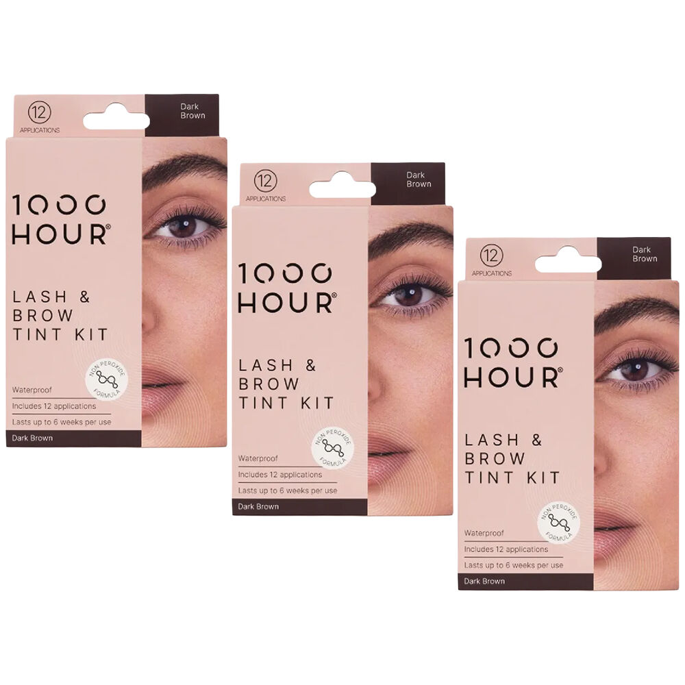 1000HOUR Dark Brown Lash and Brow Tint Kit 3 Pack 36 Applications