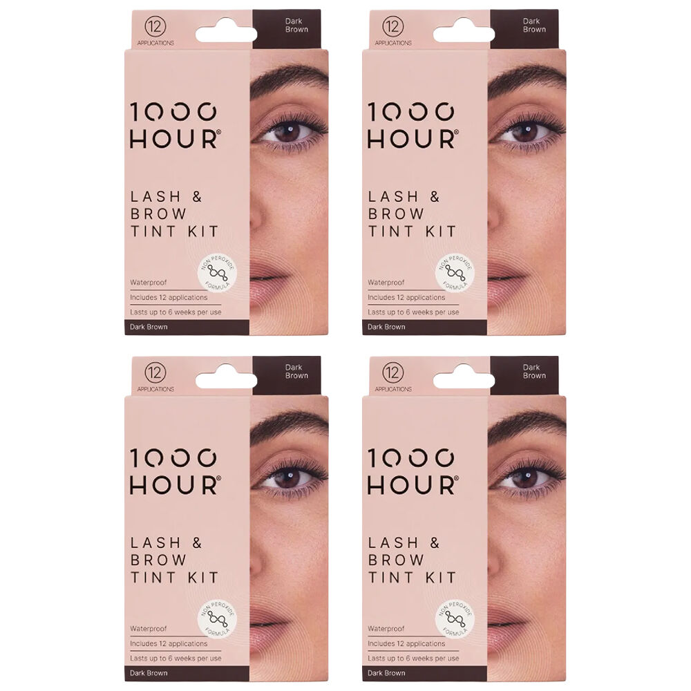 1000HOUR Dark Brown Lash and Brow Tint Kit 4 Pack 48 Applications