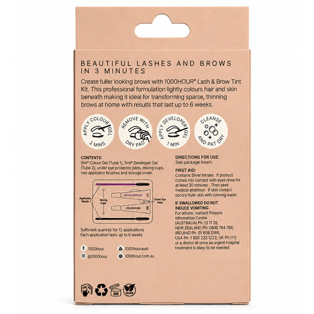1000HOUR Dark Brown Lash and Brow Tint Kit 6 Pack 72 Applications