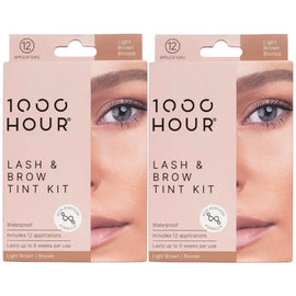 1000 Hour Eyelash and Brow Non Peroxide Dye Kit Natural Light Brown 2 Packs